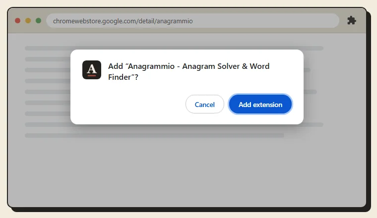 The confirmation window, Add extension button