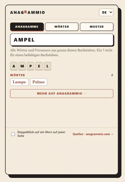 Der Anagramm-Löser und seine drei Reiter